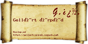 Gellért Árpád névjegykártya