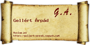 Gellért Árpád névjegykártya